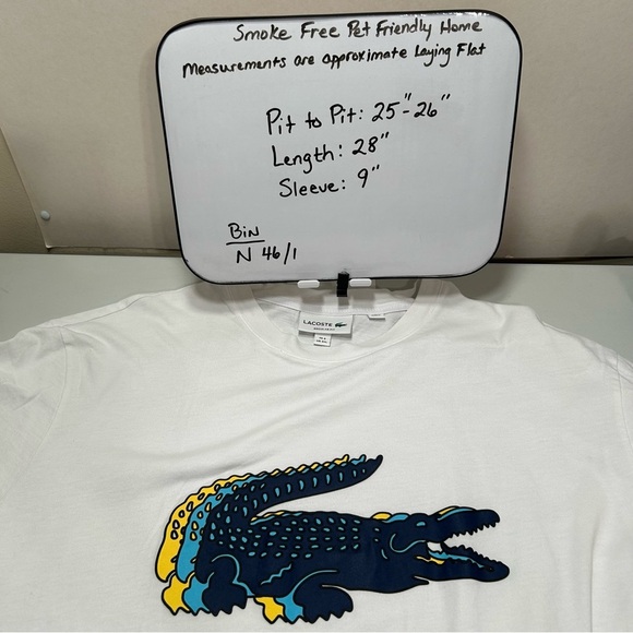 Locoste Men’s Sports Tshirt 3D Croc Graphic Print Size XL based on measurements - Picture 8 of 9